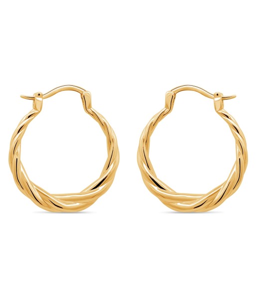 Casablanca Gold Plated Twisted Hoop Earrings Paris Déstockage Promo