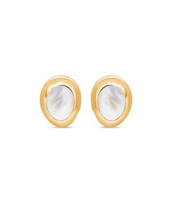 Casablanca Gold Plated Mother Of Pearl Earrings en stock