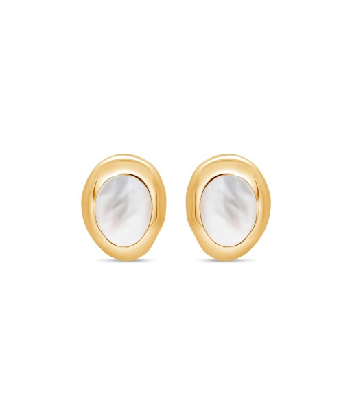 Casablanca Gold Plated Mother Of Pearl Earrings en stock