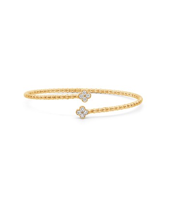 14kt Yellow Gold Diamond Flower Bangle 50% de réduction en Octobre 2024