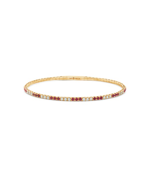 14kt Yellow Gold Diamond & Ruby Bangle Comment ça marche