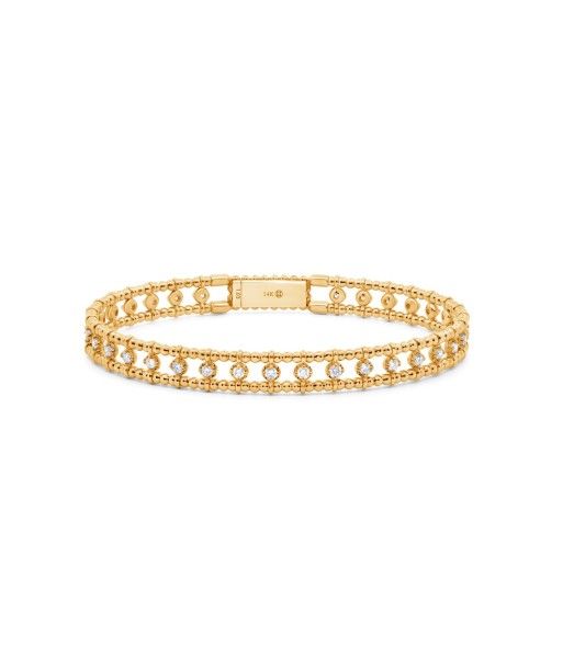 14kt Yellow Gold Diamond Wide Bangle Venez acheter