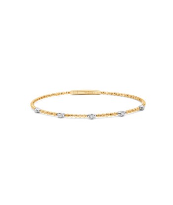 14kt Yellow Gold Diamond Beaded Bangle Véritable concentré