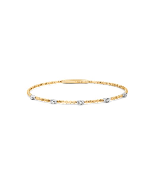 14kt Yellow Gold Diamond Beaded Bangle Véritable concentré