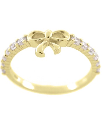 Casablanca Yellow Gold Plated CZ Bow Ring shop