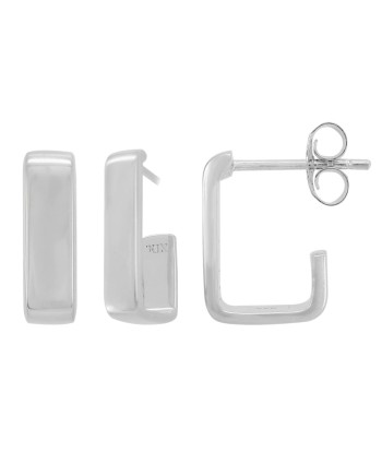 Casablanca Silver Block Hoop Earrings de pas cher