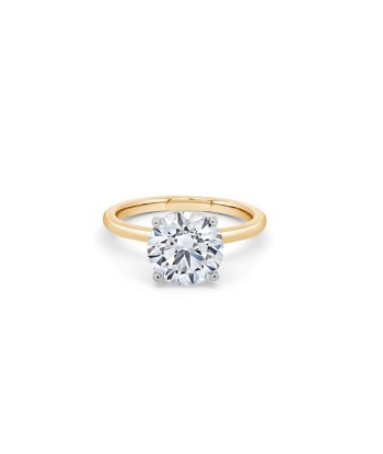 3.05CTW Lab Grown Round Engagement Ring: Yellow Gold s'inspire de l'anatomie humaine