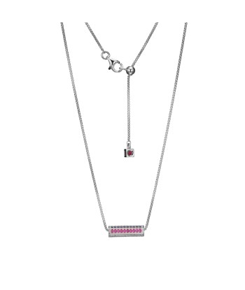 Elle Ruby & Sapphire Cheer Sterling Silver Necklace l'évolution des habitudes 