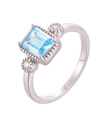 Casablanca Emerald Cut Sterling Silver Birthstone Ring acheter