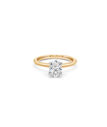 1.06CT Lab Grown Oval Engagement Ring: Yellow Gold la colonne vertébrale