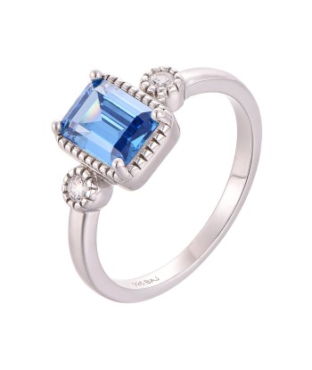 Casablanca Emerald Cut Sterling Silver Birthstone Ring acheter