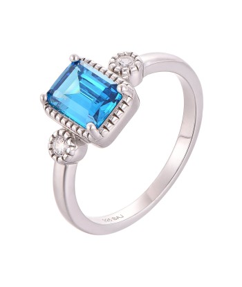 Casablanca Emerald Cut Sterling Silver Birthstone Ring acheter